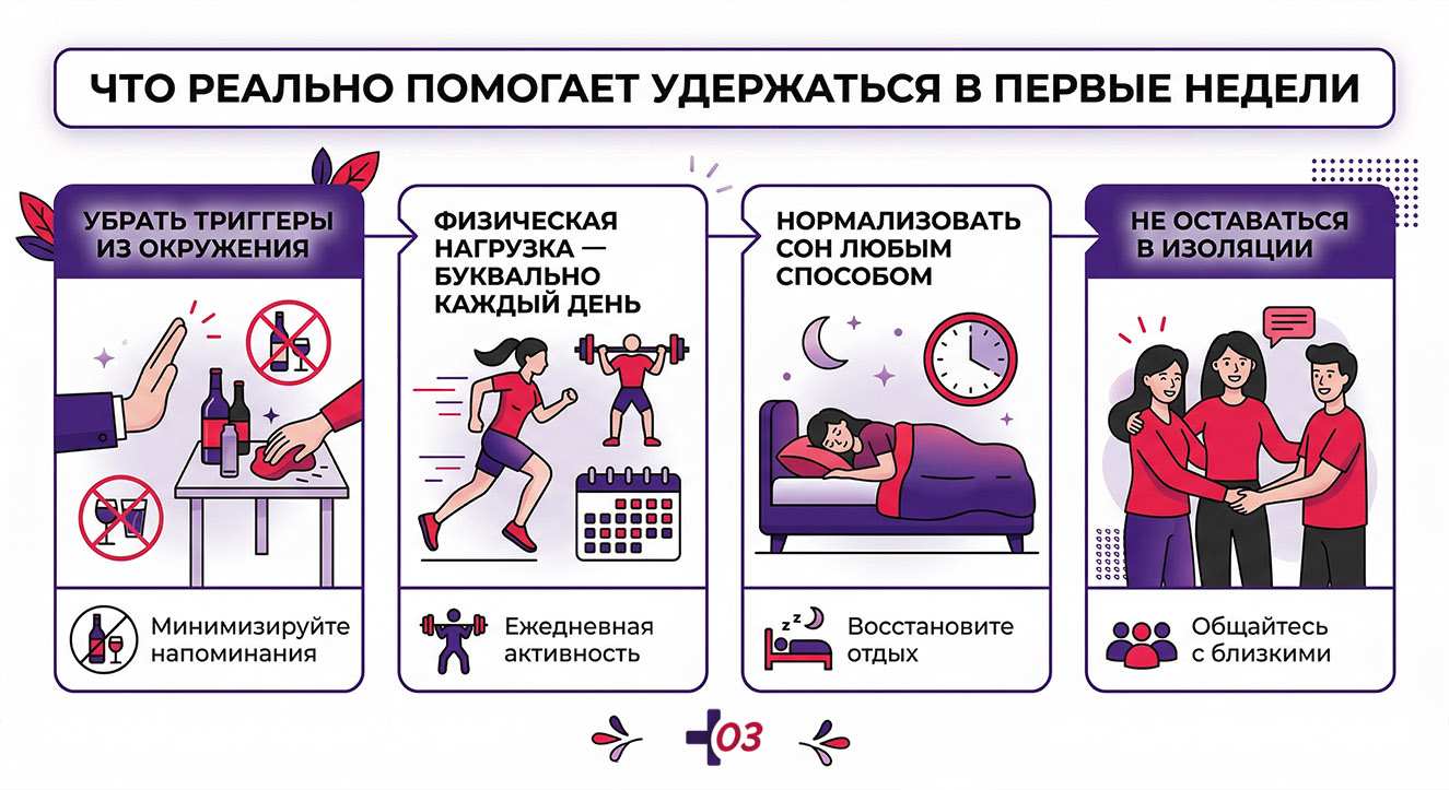 Визуализация четырех базовых правил для предотвращения срыва